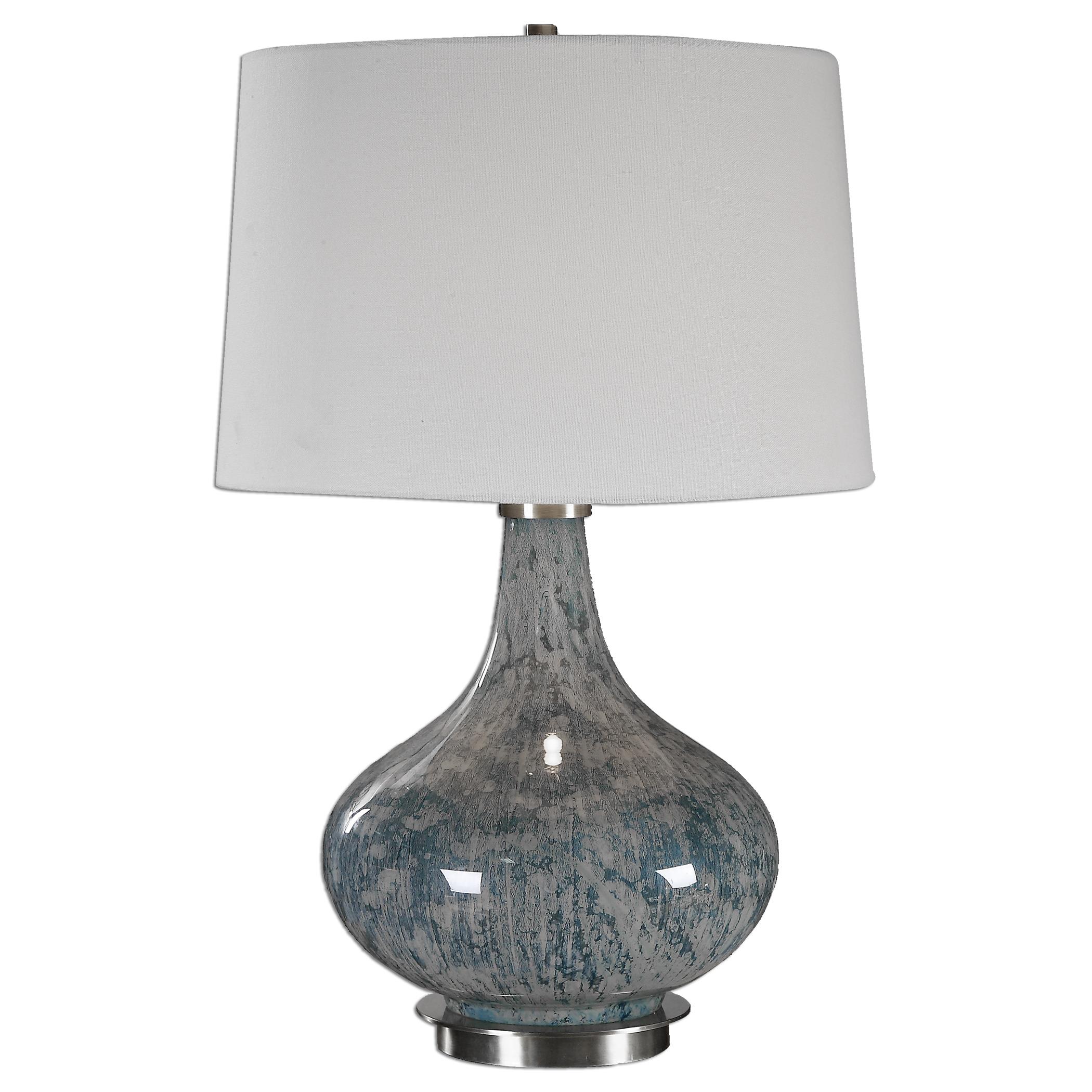 Uttermost Table Lamps 27076 Celinda Blue Gray Glass Lamp Jacksonville Furniture Mart Lamp Table Lamp